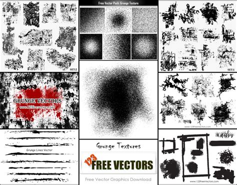 Free Vector Grunge Texture Illustrator Pack | free vectors | UI Download