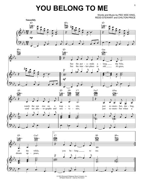 You Belong To Me | Sheet Music Direct