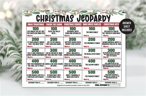 Christmas Jeopardy Game Holiday Jeopardy Christmas Trivia - Etsy