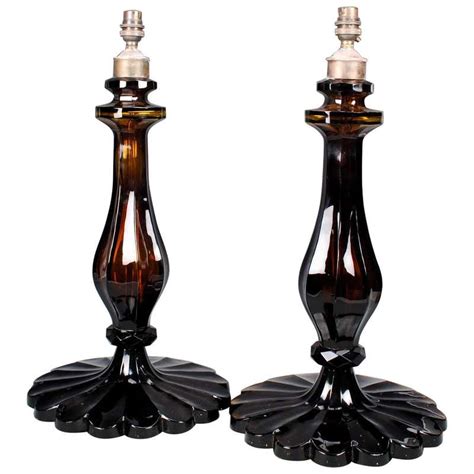 Pair of Cut-Glass Table Lamps For Sale at 1stDibs