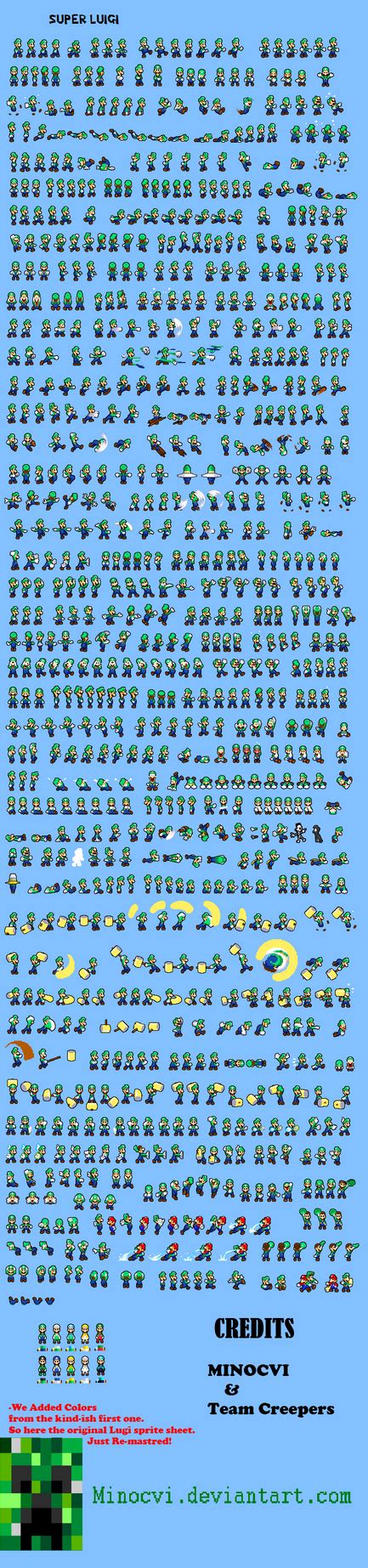 Super Luigi Sprite Sheet [Re-mastred] by Minocvi on DeviantArt