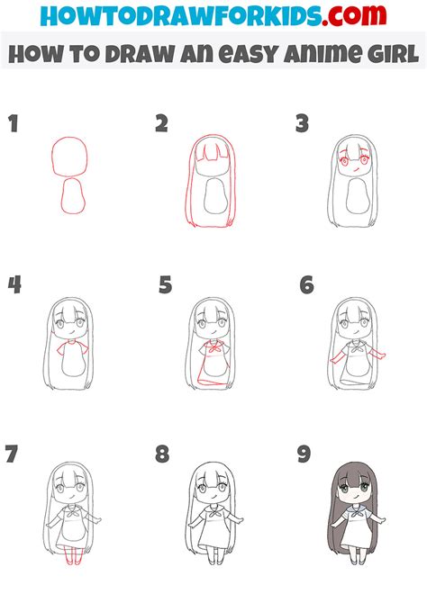 How to Draw an Anime Girl - Easy Drawing Tutorial For Kids