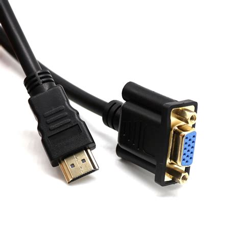 HDMI To VGA D SUB 15 pins Female Video AV Adapter Extension Cable For ...