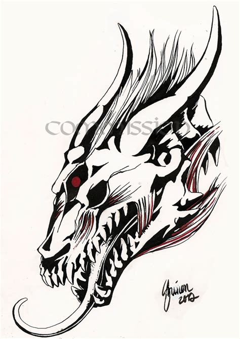 Commission: Undead Dragon tattoo by ShadeofShinon on DeviantArt