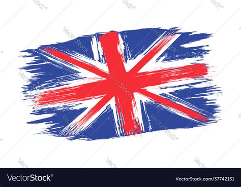 Vintage british flag drawing uk in grunge Vector Image