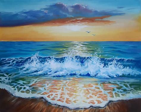 Sunrise A NEW CHANCE realistic sea painting Art & Collectibles Painting ...