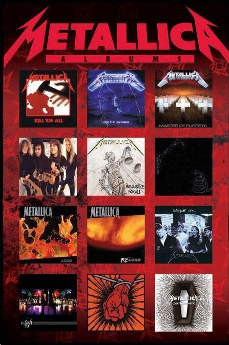 Metallica Albums Poster NEW OFFICIAL | Metallica albums, Metallica ...