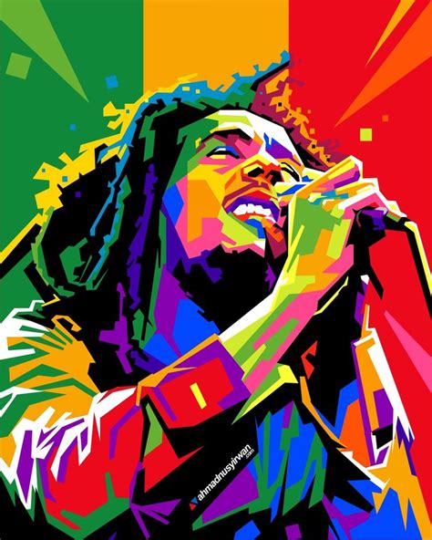 Bob Marley WPAP Pop Art - Vibrant and Colorful Portrait