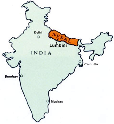 Location of Lumbini: Birth place of the Buddha