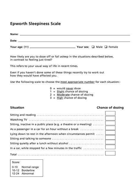 Epworth sleepiness scale pdf: Fill out & sign online | DocHub