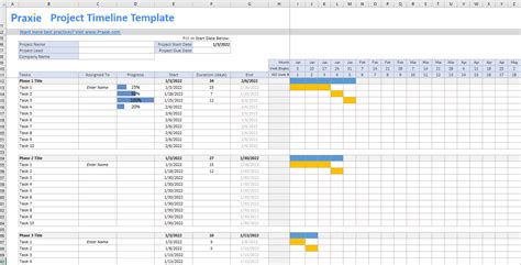 Excel Template For Timeline