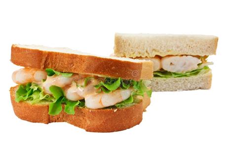 Prawn Salad Sandwich Sliced Bread Stock Photo - Image of attractive ...