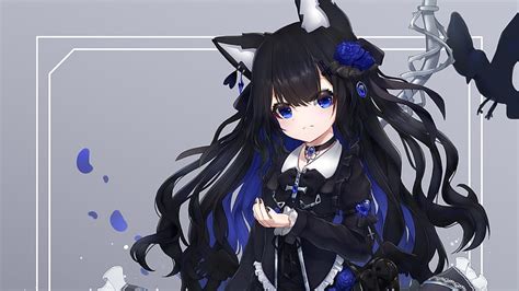 Blue Eyes Long Black Hair Anime Girl Anime Girl, HD wallpaper | Peakpx