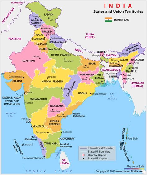 India Map With States 2021 - Birdie Sharline