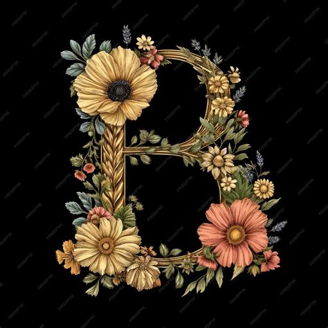 Premium Photo | Floral Split Alphabet Monogram Split Letter Split Font ...