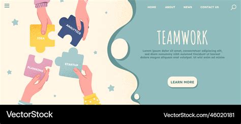 Teamwork banner concept Royalty Free Vector Image