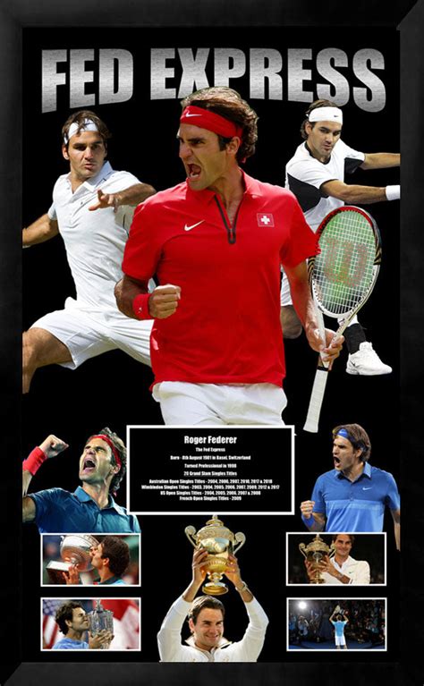 Roger FEDERER 20 Grand Slams Framed Limited Edition Lithograph – Wicked ...