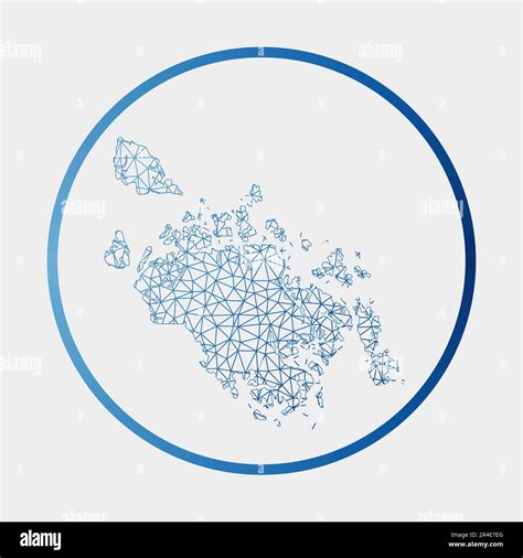 Cat Ba Island icon. Network map of the island. Round Cat Ba sign with ...