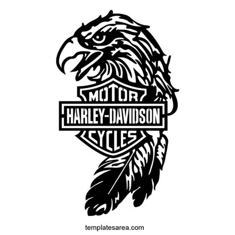 DXF File of The Harley Davidson Logo Inside the Eagle Design