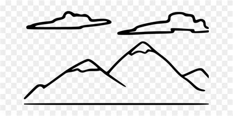 Drawing Mountain Black And White Diagram Computer - Clip Art Mountain ...