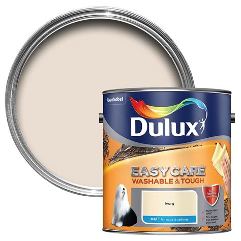 Dulux Easycare Ivory Matt Emulsion Paint 2.5L | Departments | DIY at B&Q