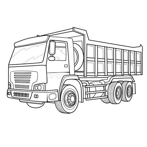 Truck Sketch, Coloring Book, Cartoon Illustration, Vector Illustration ...