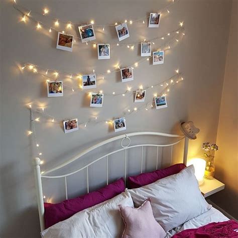 Totally inspired by Lisa Dawson, fairy lights photo wall, polaroid ...