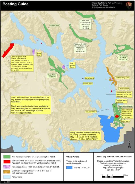 Boating on Glacier Bay National Park Guide Map - Glacier Bay National ...