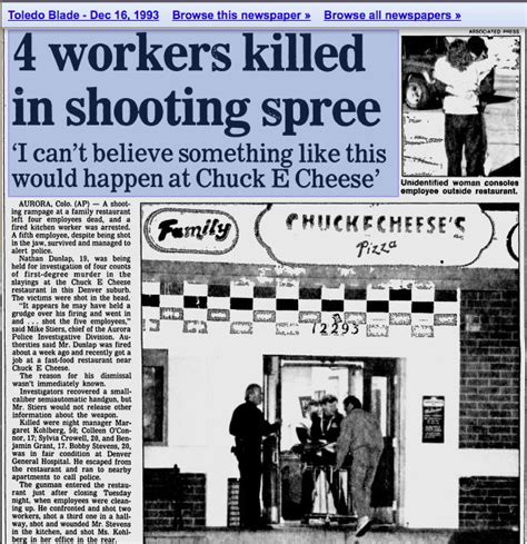 Chuck E Cheese 1993 Shooting