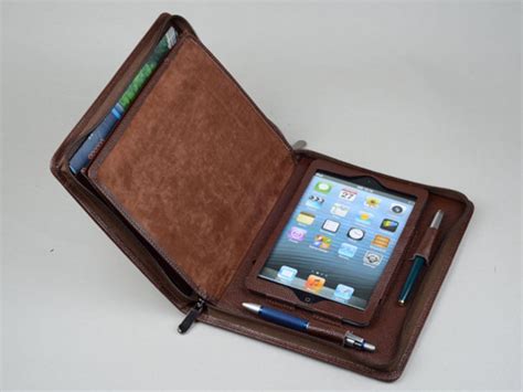 IPad Mini Leather Business Portfolio Case With Notepad With iPhone ...