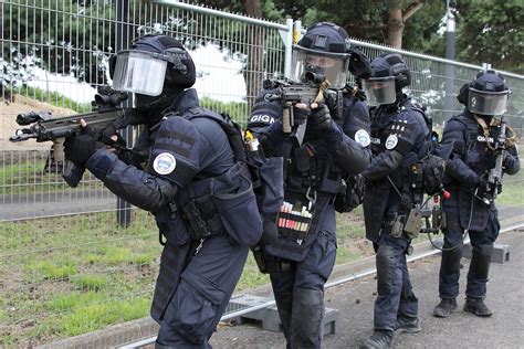 French GIGN Force-Intervention assault column during the 2018 ...