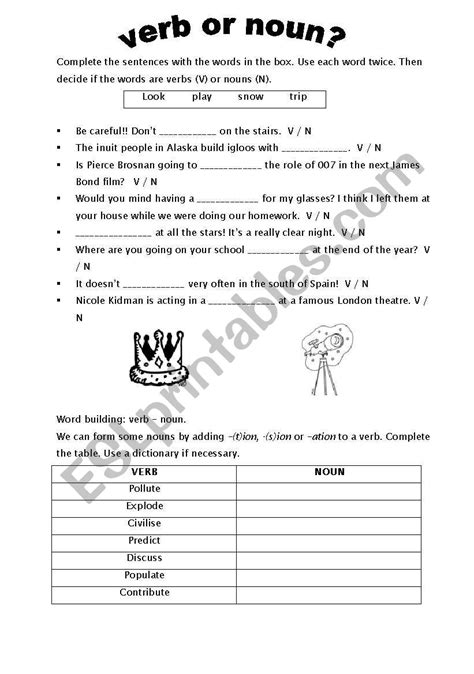 Noun or verb worksheet | K5 Learning - Worksheets Library