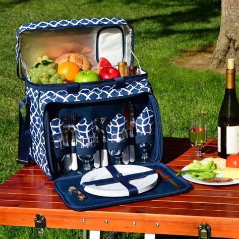 Equipped Picnic Basket Cooler for Four | Etsy