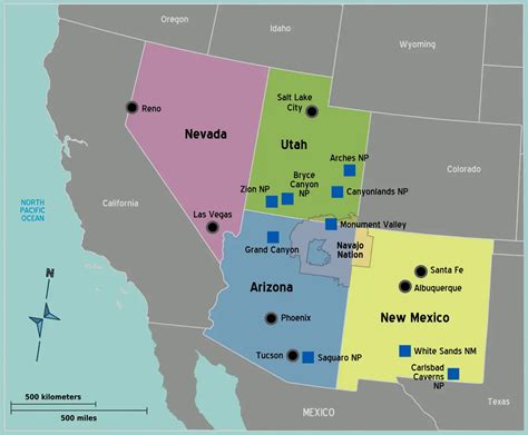 Usa Southwest Map - MapSof.net