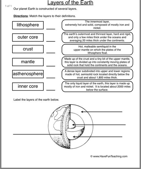 Earth And Life Science Worksheets