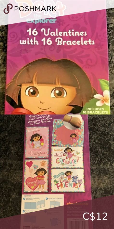 Dora the Explorer Valentine’s Day Cards with Bracelets