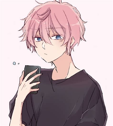 なる on Twitter | Anime boy hair, Anime boy sketch, Pink hair anime