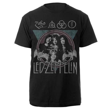 Led Zeppelin Vintage Band Photo Black T-Shirt