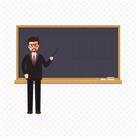 Cartoon Teacher Pointing Blackboard HD PNG | Citypng