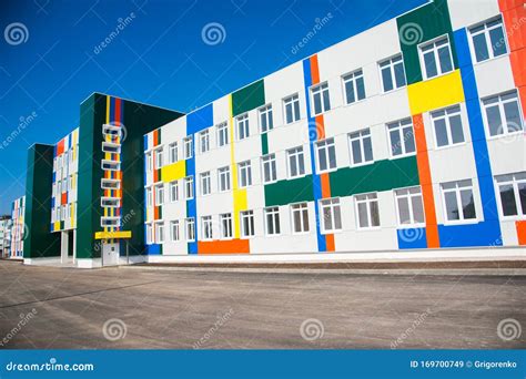 Modern school building stock image. Image of facade - 169700749