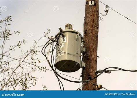 Electrical Power Transformer on Utility Pole Stock Image - Image of ...