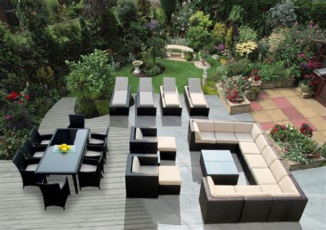 Genuine 29-Piece Ohana Wicker Patio Furniture Set (Outdoor Sectional ...