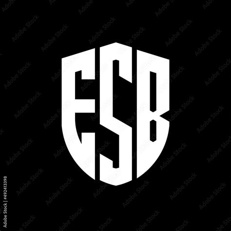 ESB letter logo design. ESB modern letter logo with black background ...