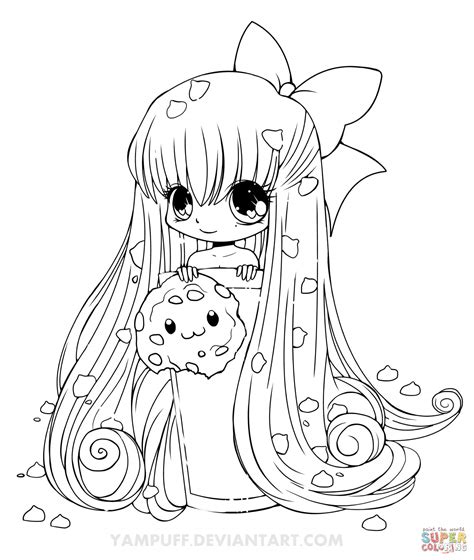 Chibi Cookie Girl coloring page | Free Printable Coloring Pages