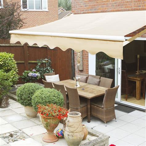 Outdoor 12×10' Manual Retractable patio deck awning sun shade shelter ...