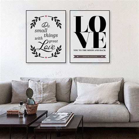 Nordic Minimalist Black White Love Quotes – Mild Art – Taste Style ...