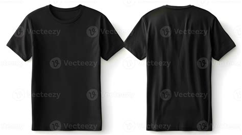 blank black t shirt mockup, close up black t-shirt on white background ...