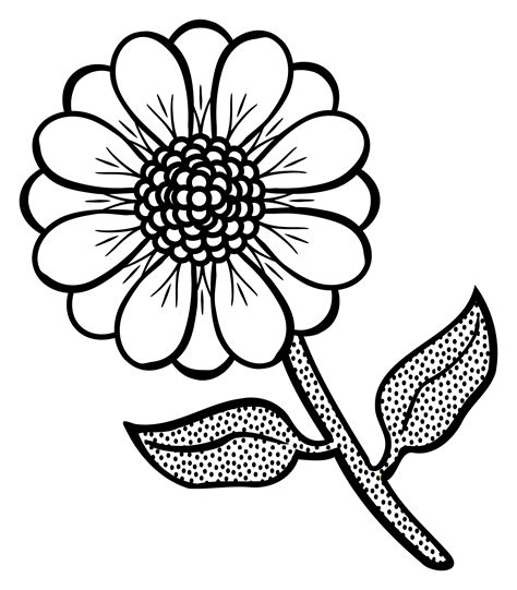 Flower Line Drawing | Free download on ClipArtMag