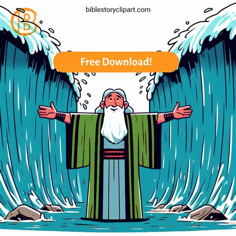 Moses Parting the Red Sea - Bible Story Clipart