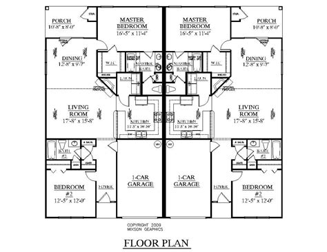 Pin by Erin Dow on Our Place | Duplex floor plans, Duplex house plans ...